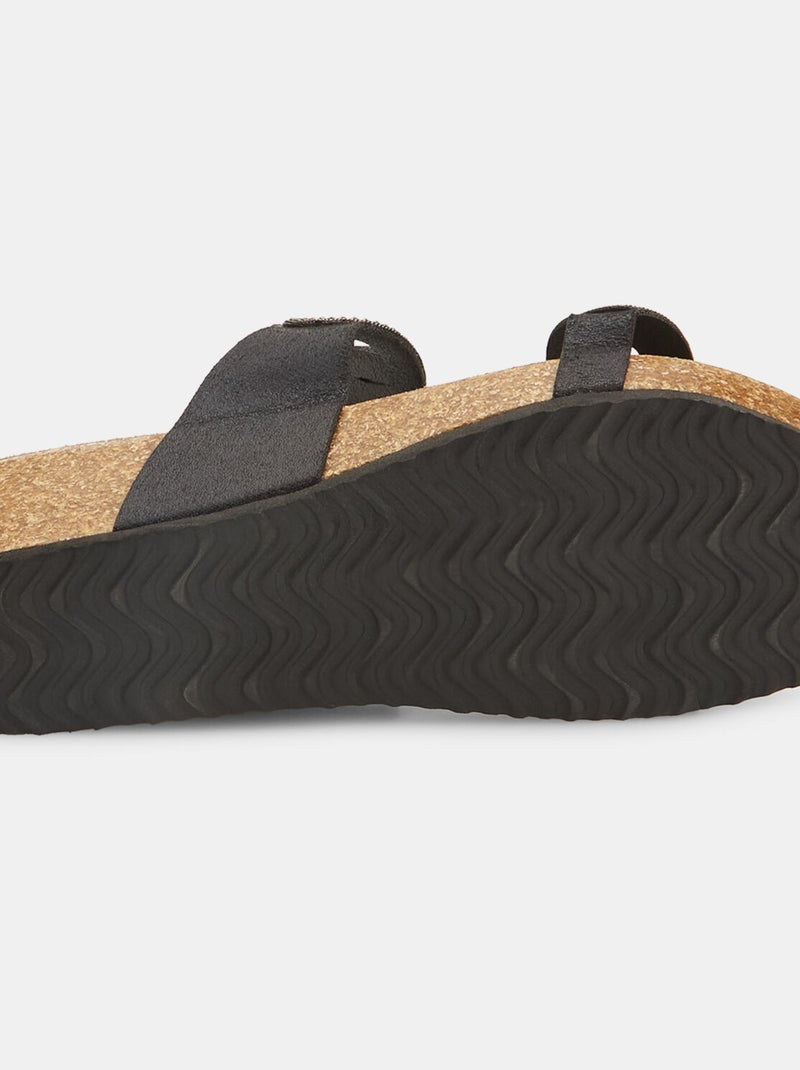 Mules avec bandes et strass BATA Noir - Kiabi