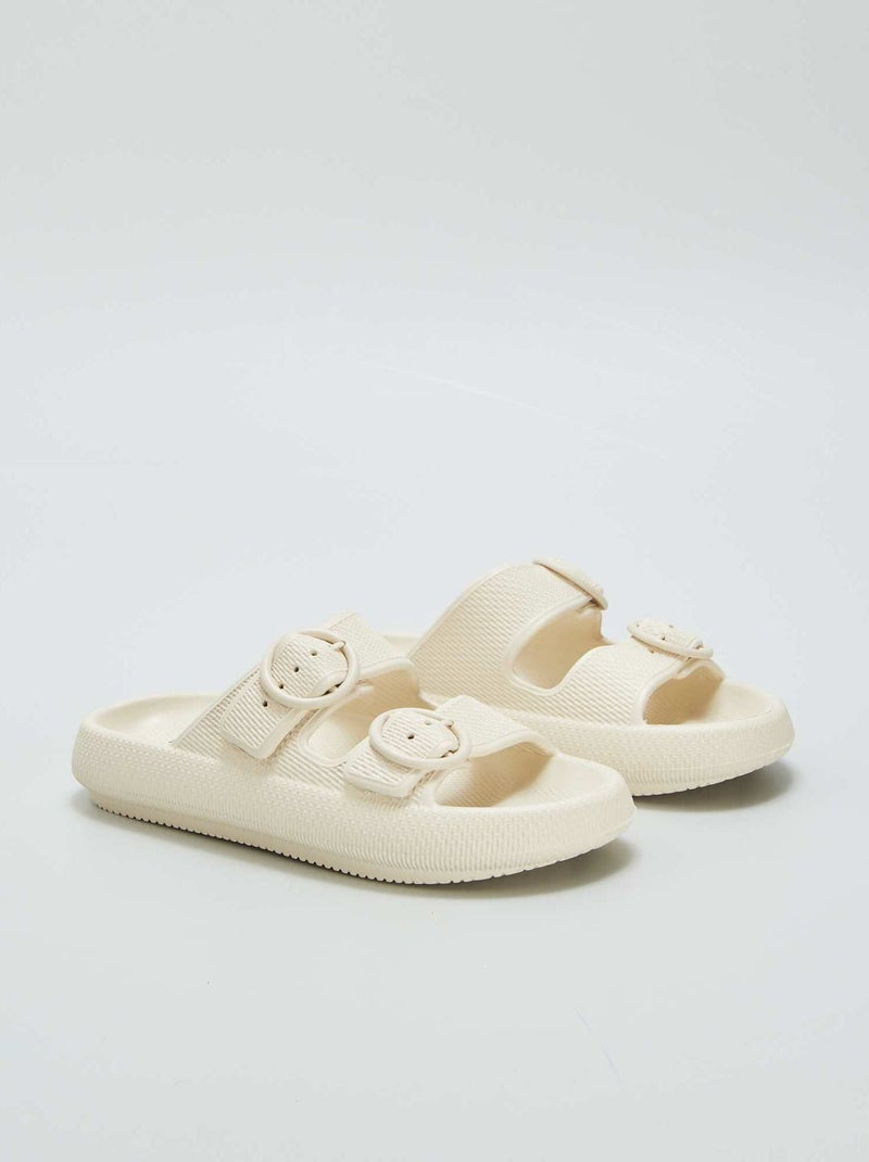 Mules avec boucles Ecru - Kiabi