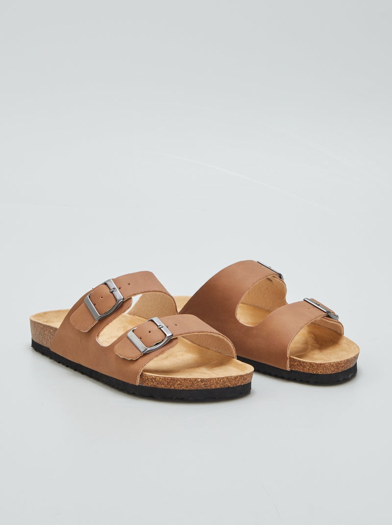 Mules avec boucles métalliques MARRON - Kiabi