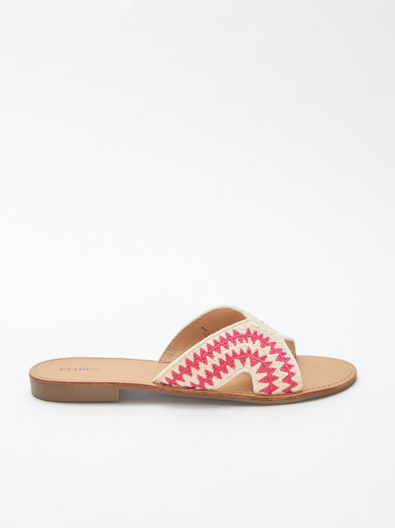 Mules avec bride en macramé BEIGE - Kiabi