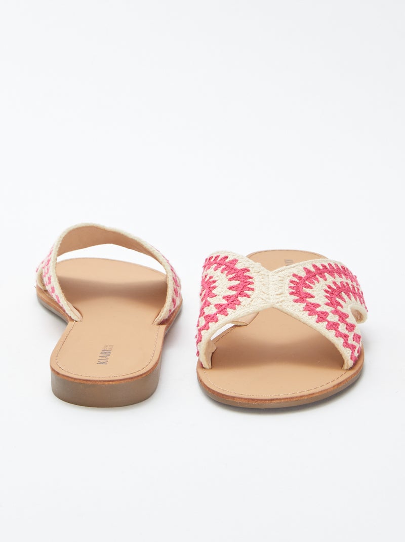 Mules avec bride en macramé BEIGE - Kiabi