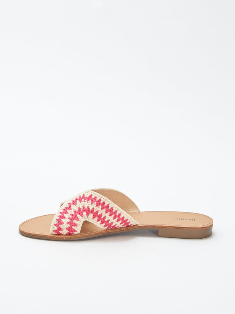 Mules avec bride en macramé BEIGE - Kiabi