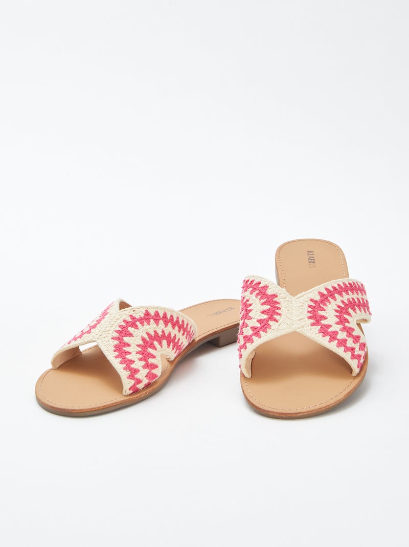 Mules avec bride en macramé BEIGE - Kiabi