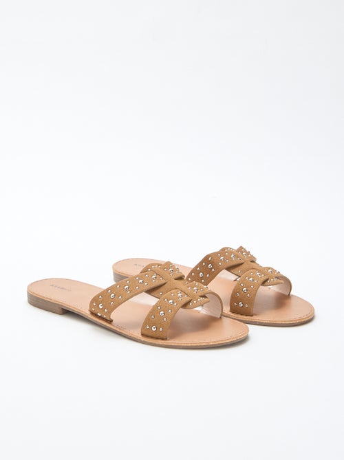 Mules avec bride en macramé brillant - Kiabi