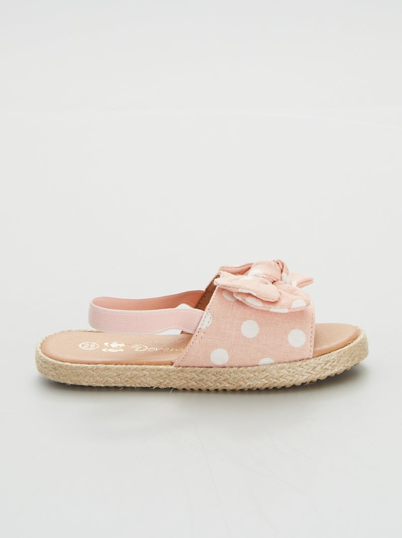 Mules avec bride en toile rose - Kiabi