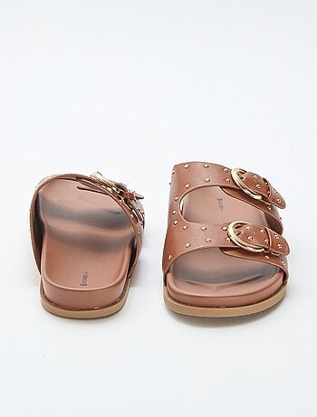 Mules avec brides à boucle dorée