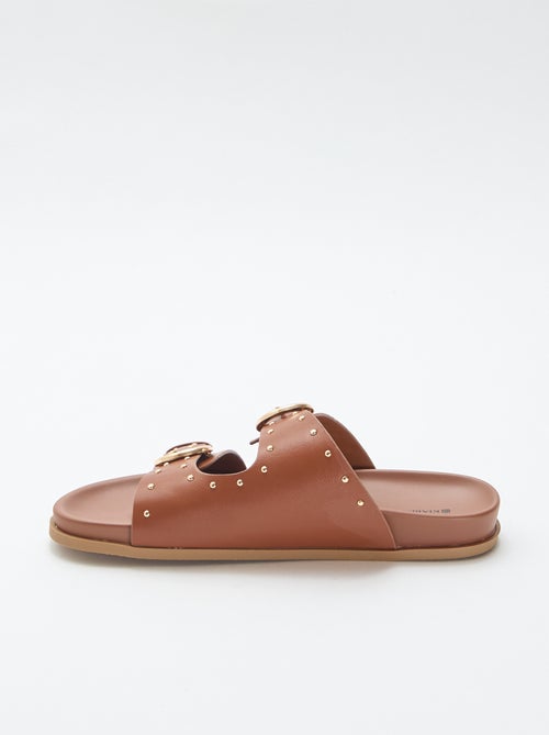 Mules avec brides à boucle dorée - Kiabi