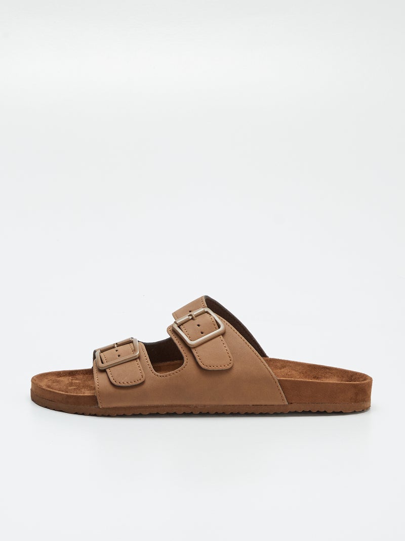 Mules avec brides à boucle Marron - Kiabi