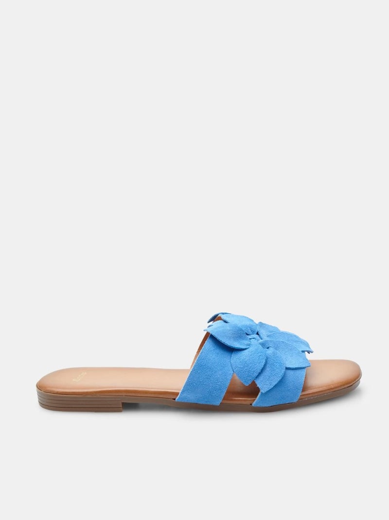 Mules avec décoration florale BATA Bleu - Kiabi