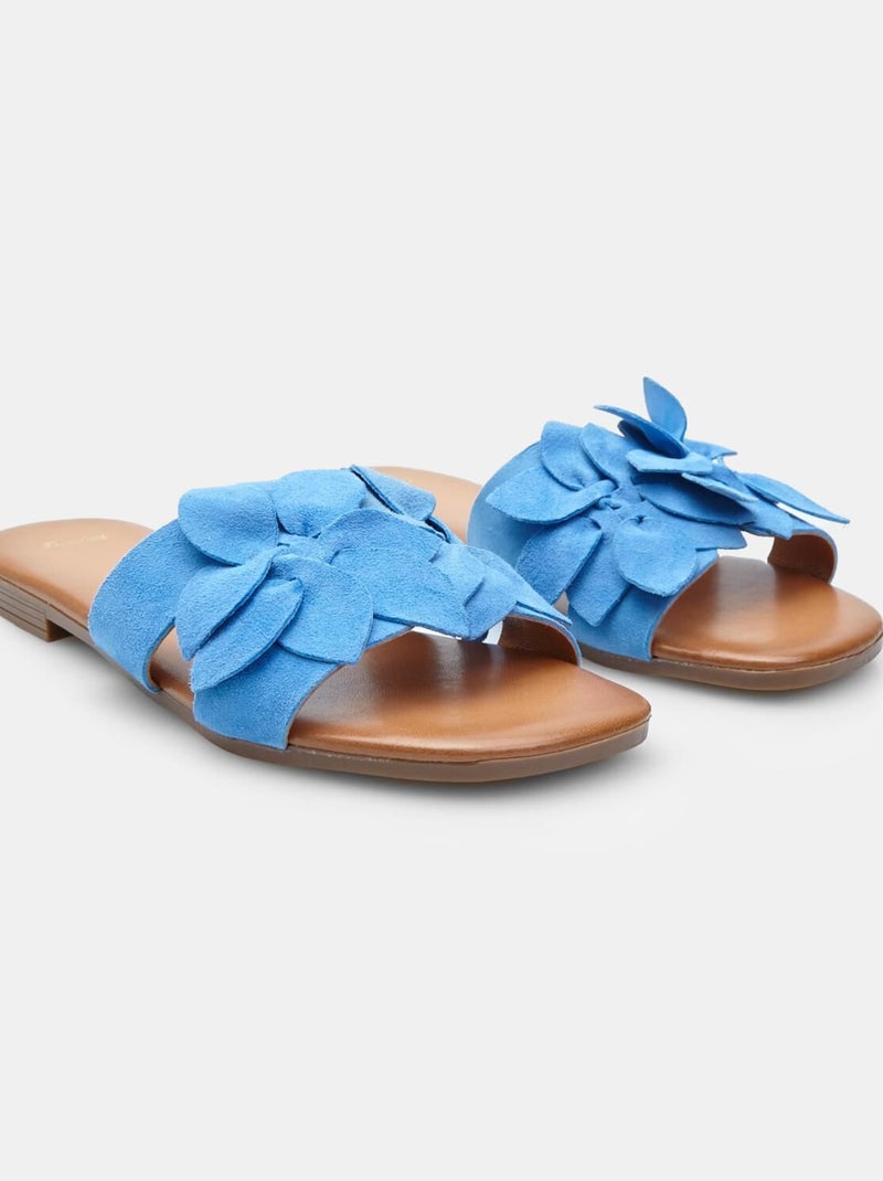 Mules avec décoration florale BATA Bleu - Kiabi