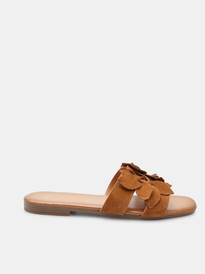 Mules avec décoration florale BATA Marron - Kiabi