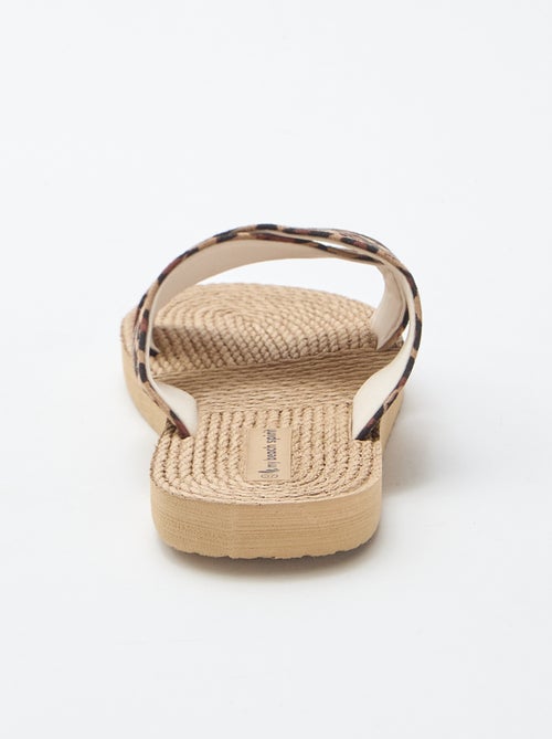 Mules avec lanières croisées en textile - Kiabi