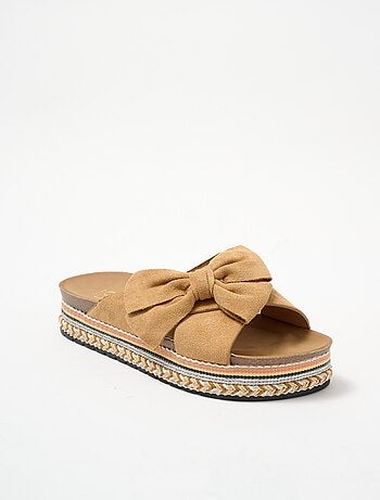 Mules avec noeud et semelle fantaisie