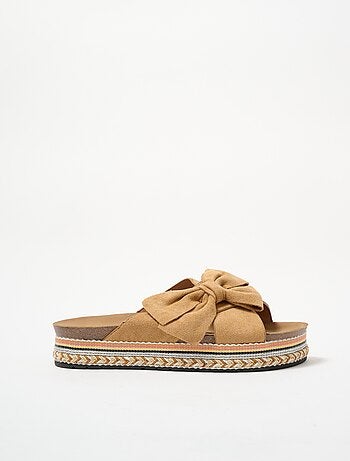 Mules avec noeud et semelle fantaisie