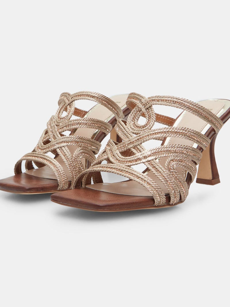 Mules avec talon de 8 cm BATA Doré/or - Kiabi