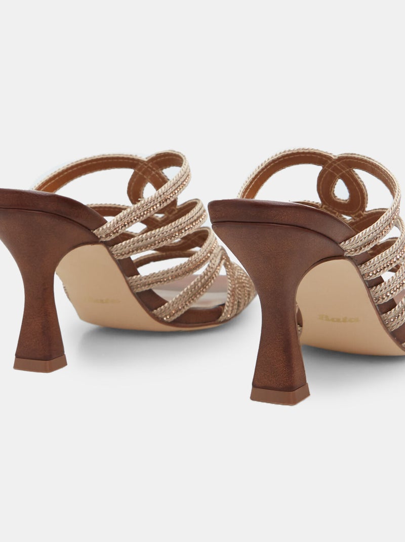 Mules avec talon de 8 cm BATA Doré/or - Kiabi