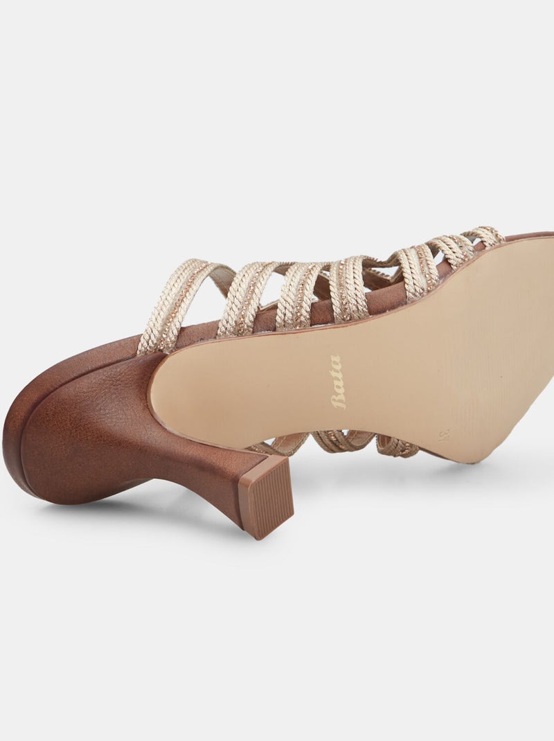 Mules avec talon de 8 cm BATA Doré/or - Kiabi