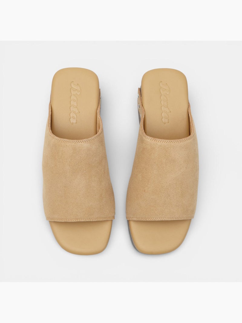 Mules avec talon et bride Bata Bronze - Kiabi