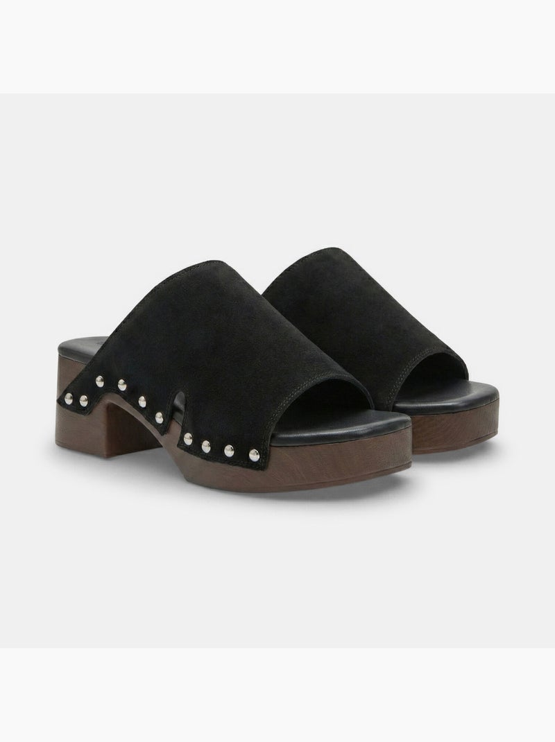 Mules avec talon et bride Bata Noir - Kiabi
