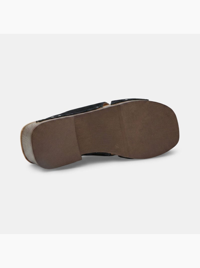 Mules avec talon et bride Bata Noir - Kiabi