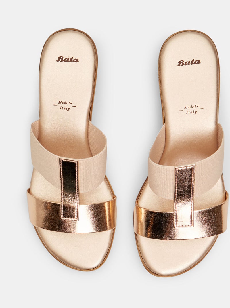 Mules avec talon midi BATA Doré/or - Kiabi