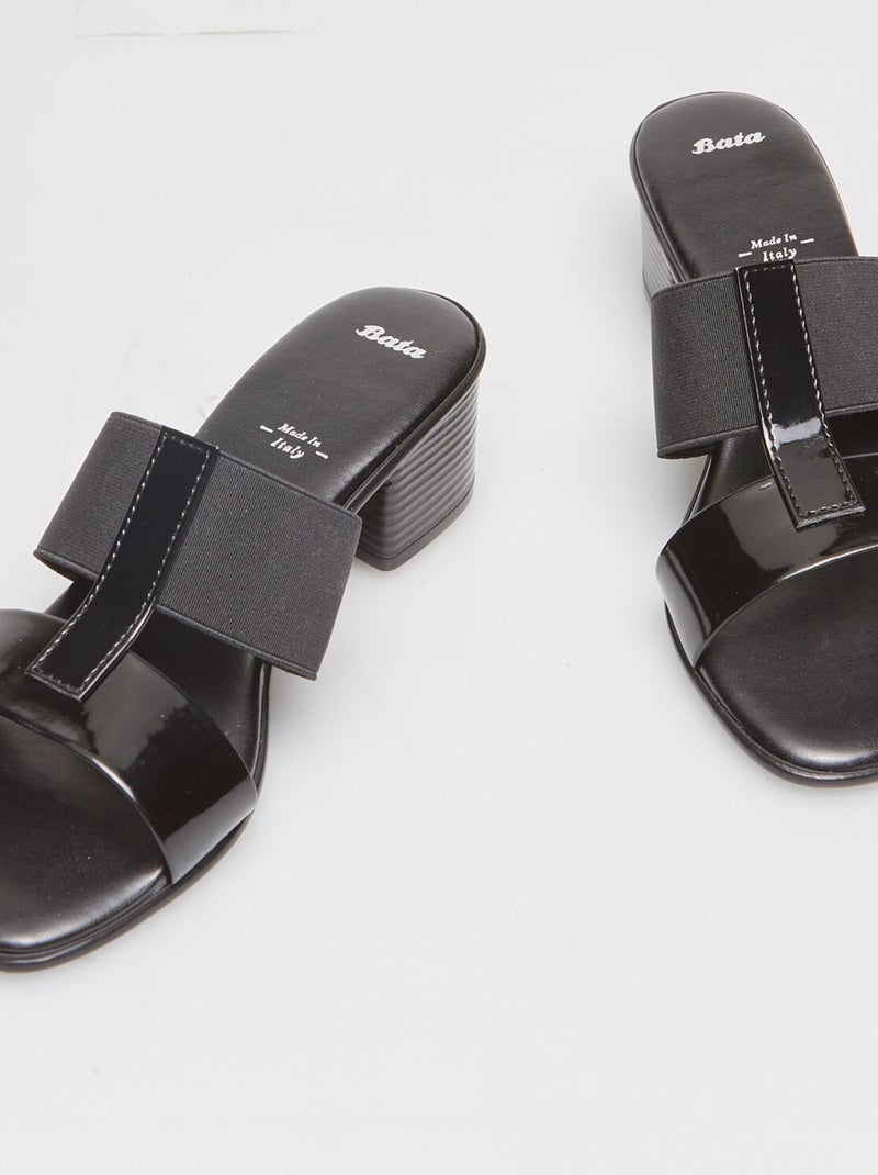 Mules avec talon midi BATA Noir - Kiabi