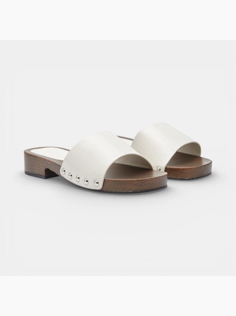 Mules Bata avec bride Blanc - Kiabi