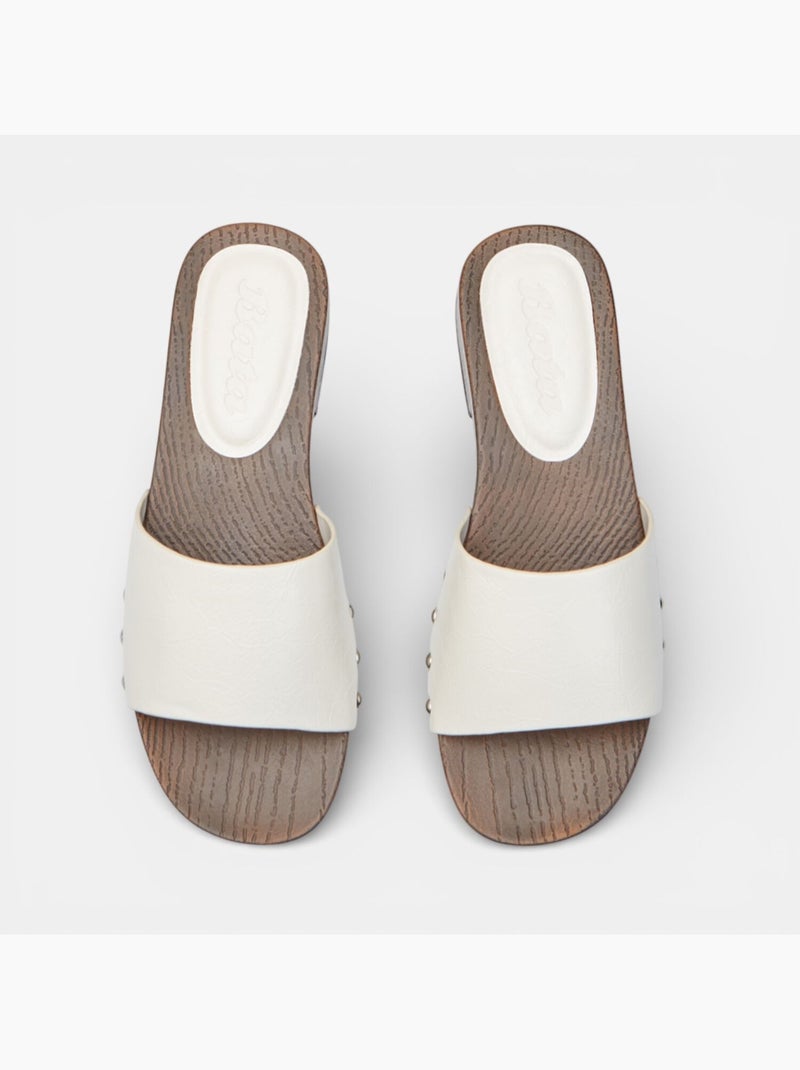 Mules Bata avec bride Blanc - Kiabi