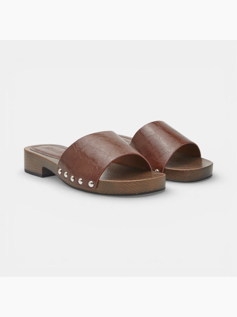Mules Bata avec bride Marron - Kiabi