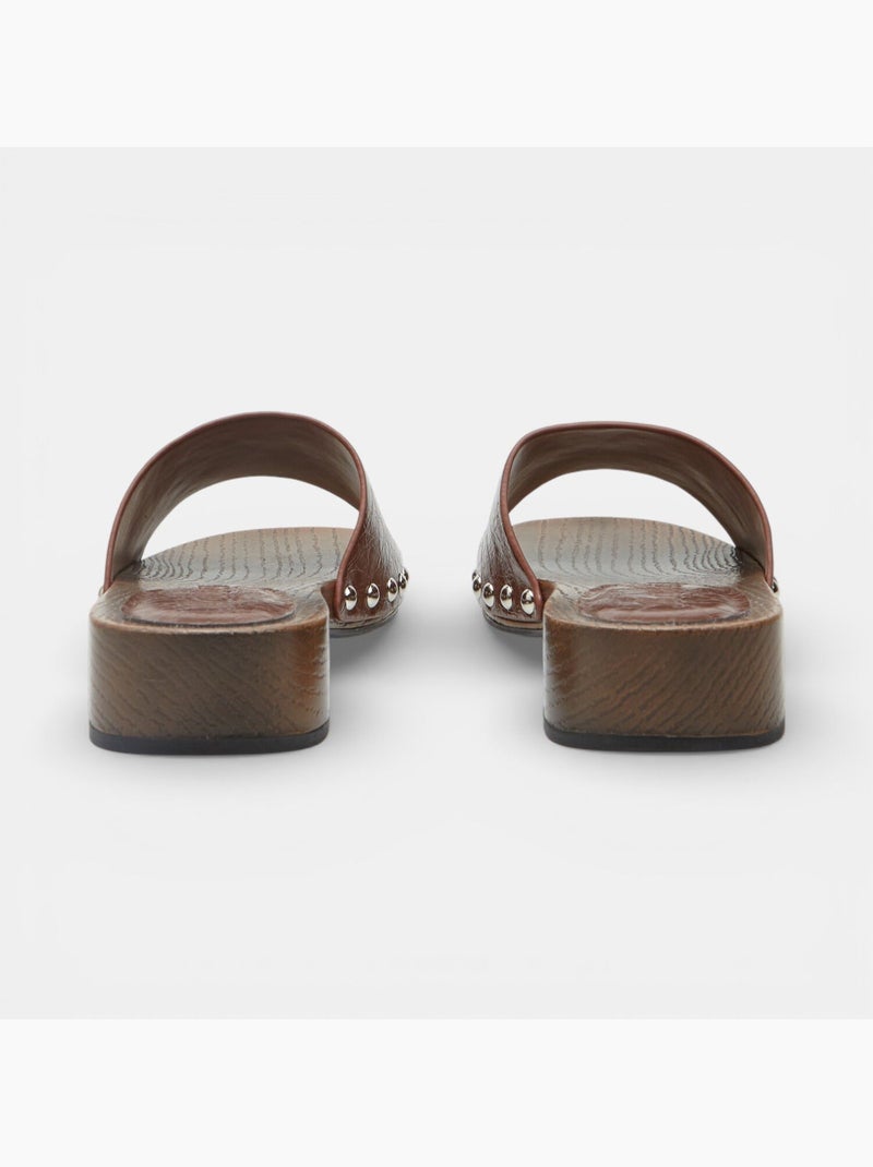 Mules Bata avec bride Marron - Kiabi