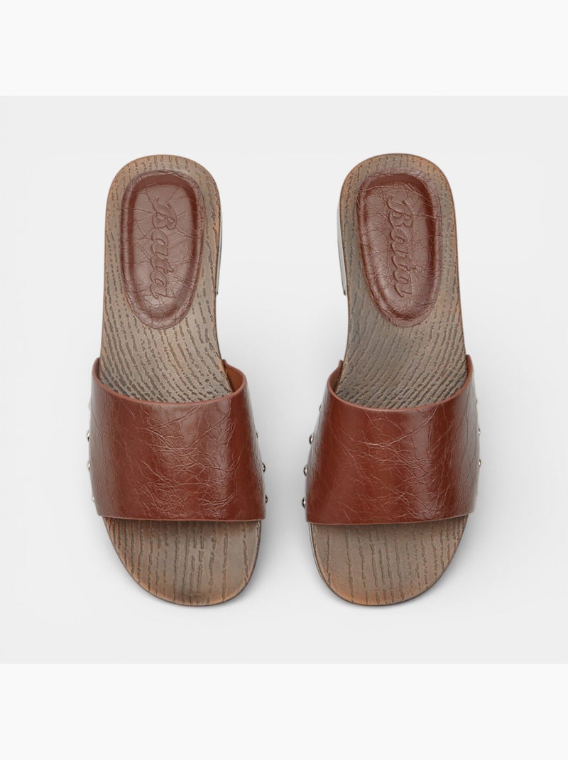 Mules Bata avec bride Marron - Kiabi
