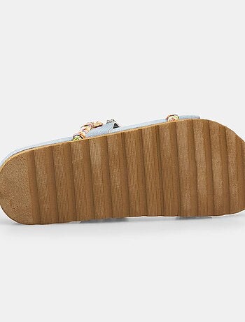 Mules Bata Red Label avec cordes tressées et applications bijoux