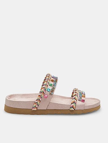 Mules Bata Red Label avec cordes tressées et applications bijoux