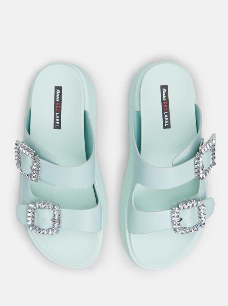 Mules Bata Red Label avec plateforme 3 cm Bleu - Kiabi