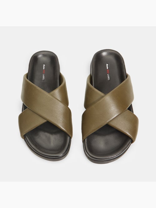 Mules Bata Red Label en cuir avec bandes croisées - Kiabi