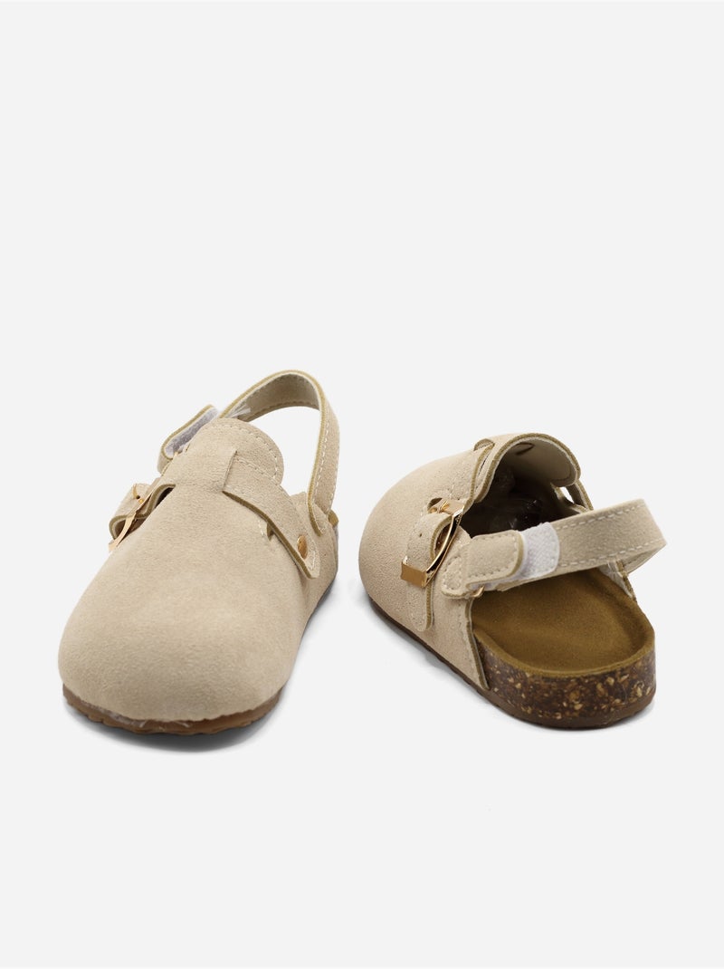 Mules Bébé à scratch Beige - Kiabi