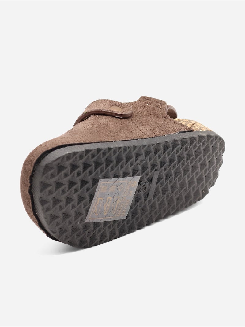 Mules Bébé à scratch Marron - Kiabi