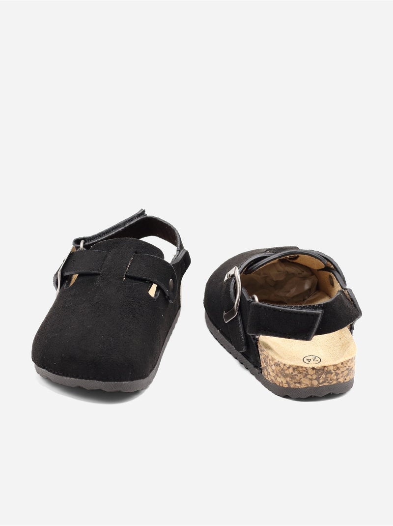 Mules Bébé à scratch Noir - Kiabi