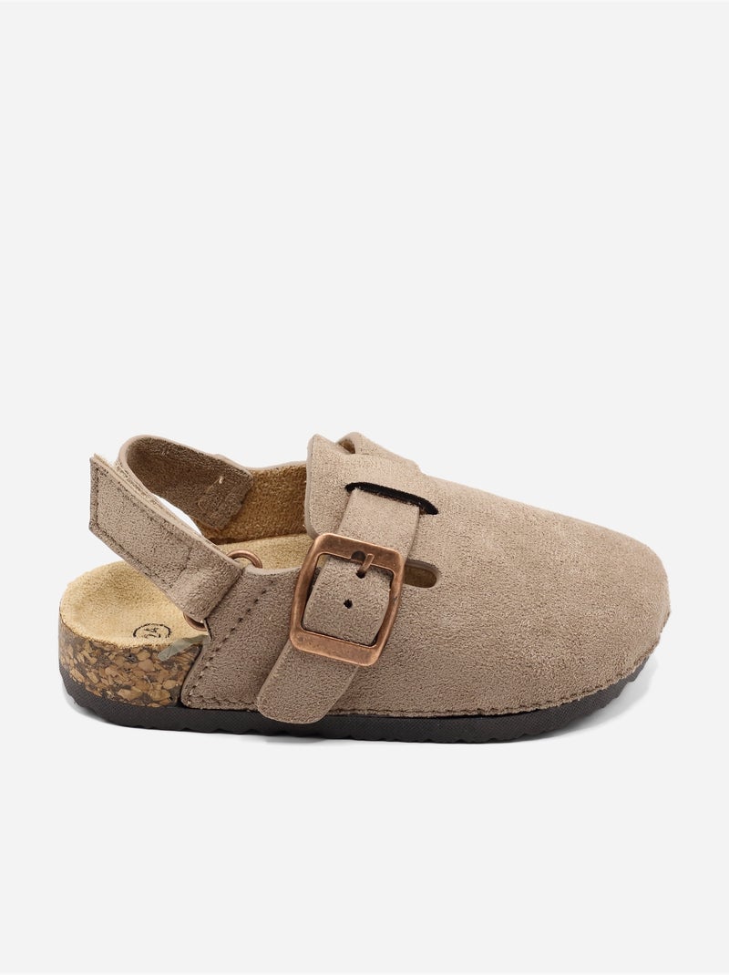 Mules Bébé à scratch Taupe - Kiabi