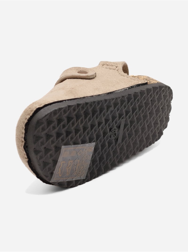 Mules Bébé à scratch Taupe - Kiabi