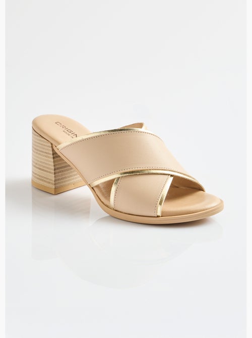 Mules brides croisées talon effet bois - Afibel - Kiabi Mules brides croisées talon effet bois - Afibel - Kiabi