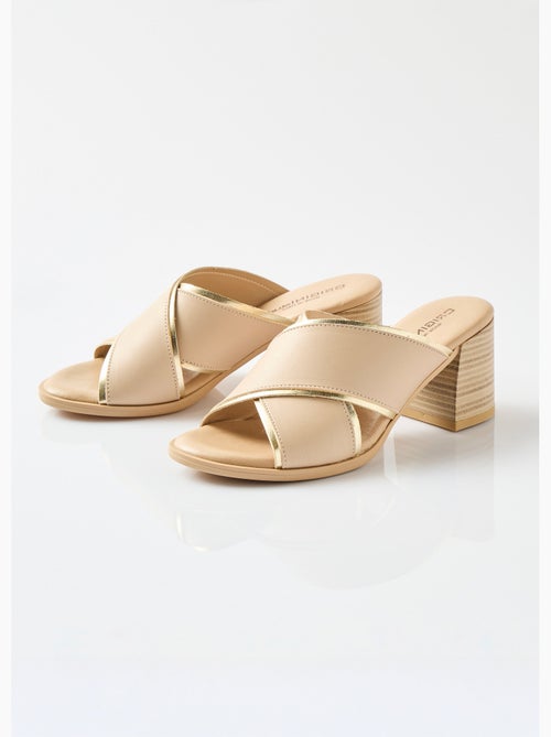 Mules brides croisées talon effet bois - Afibel - Kiabi Mules brides croisées talon effet bois - Afibel - Kiabi