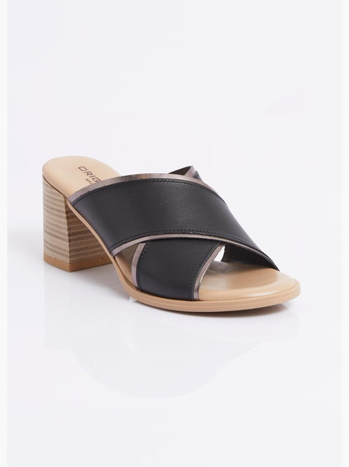 Mules brides croisées talon effet bois - Afibel - Kiabi Mules brides croisées talon effet bois - Afibel - Kiabi