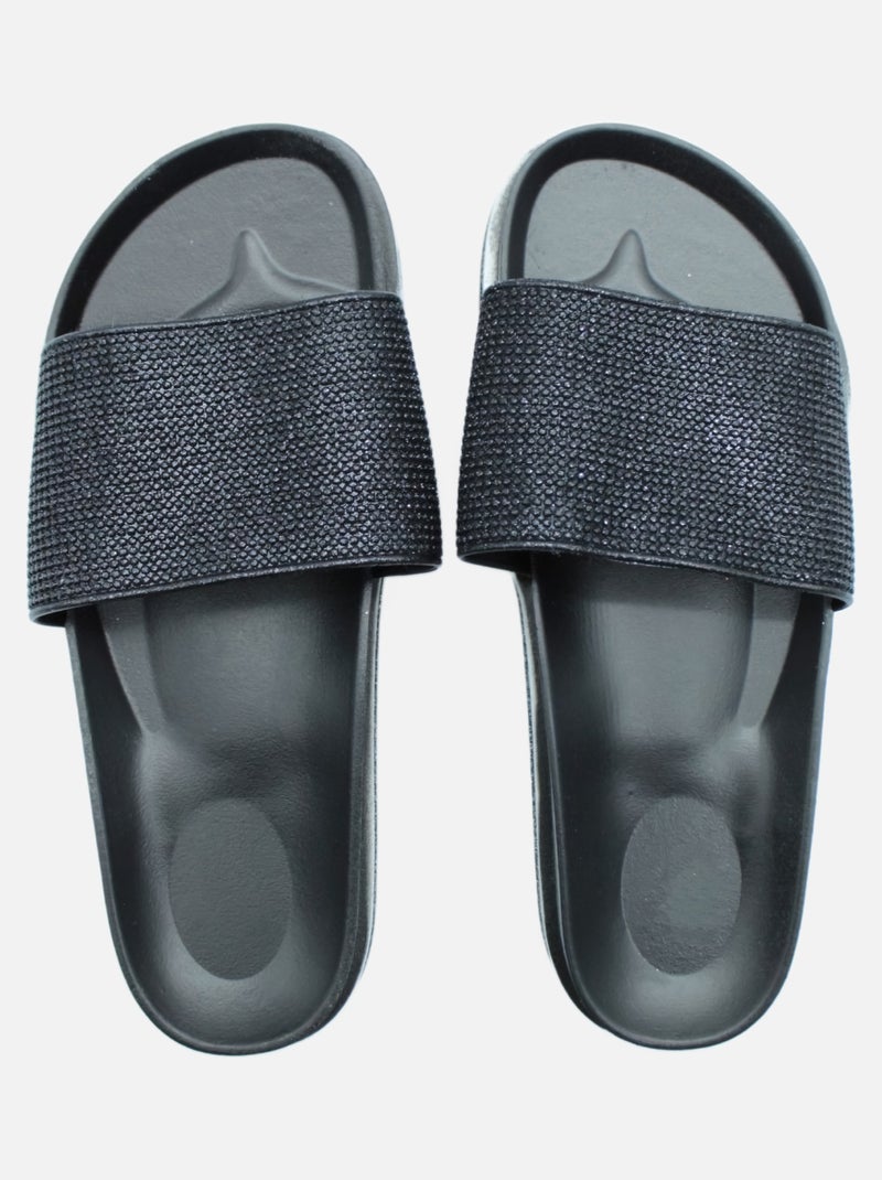 Mules brillantes Kebello Noir Noir - Kiabi