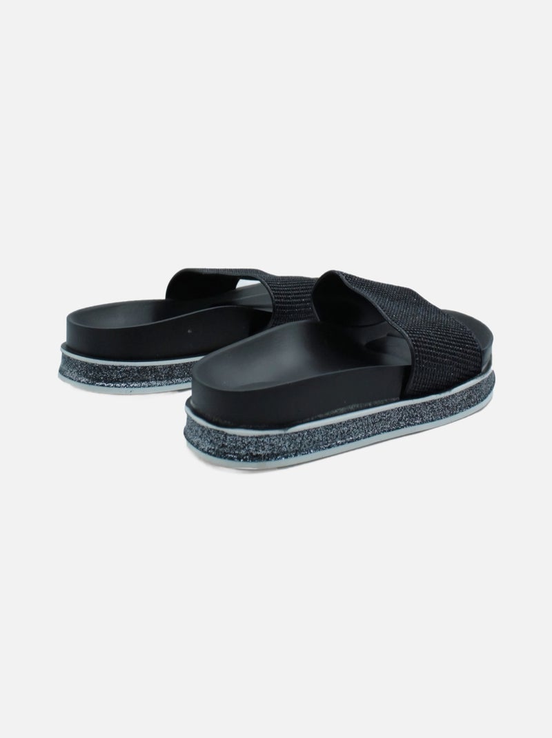 Mules brillantes Kebello Noir Noir - Kiabi