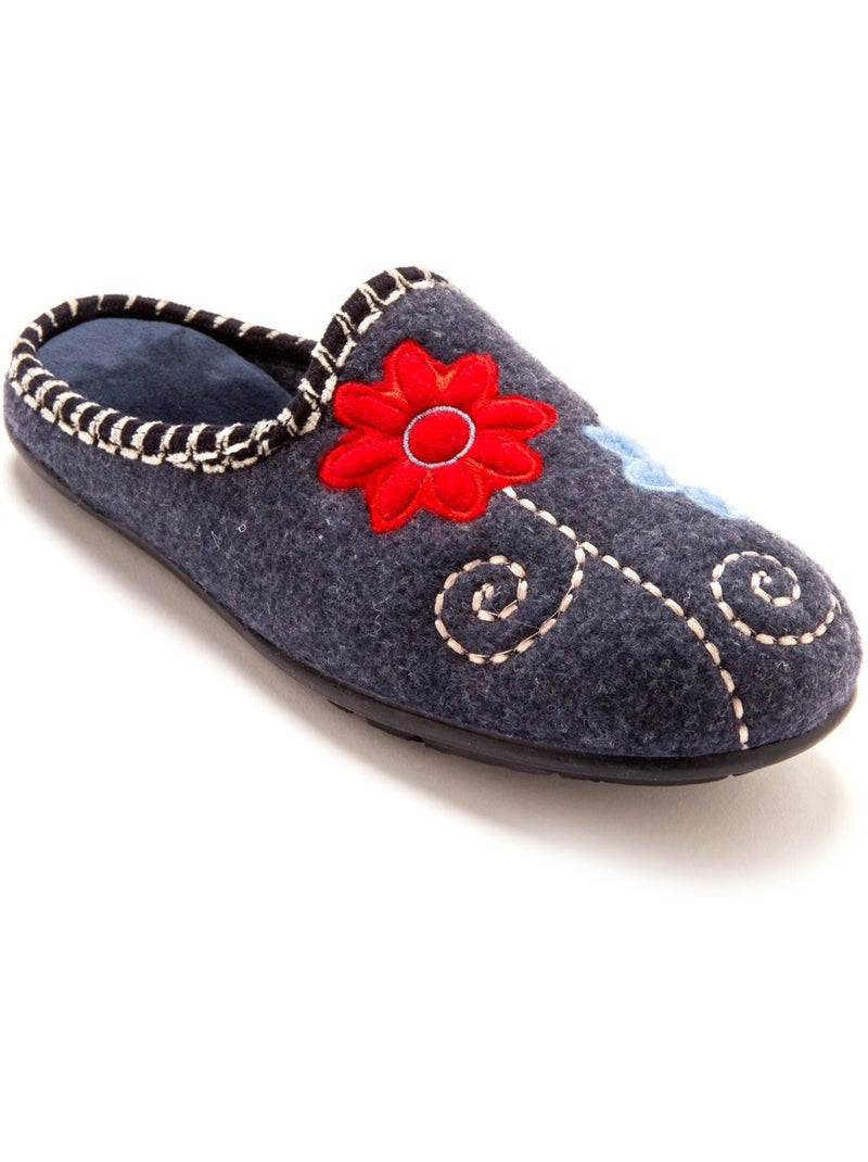 Mules brodées - PEDICONFORT Bleu marine - Kiabi
