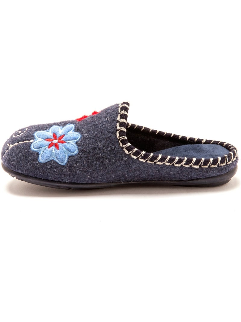 Mules brodées - PEDICONFORT Bleu marine - Kiabi
