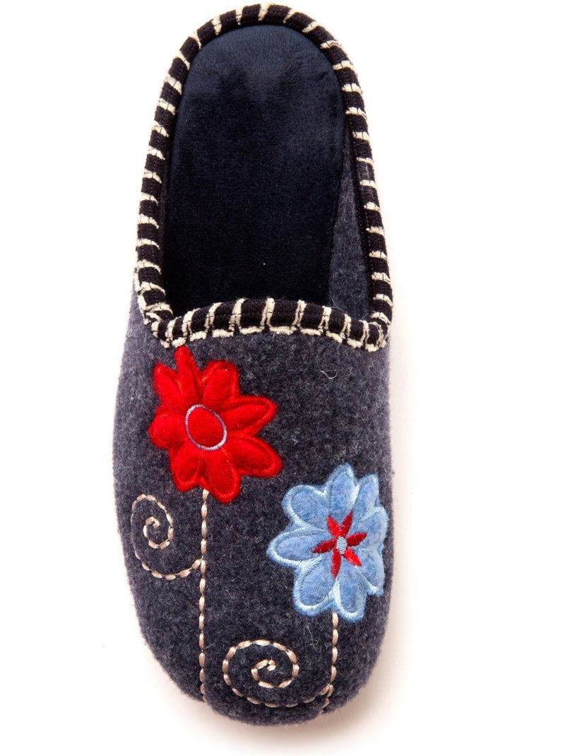 Mules brodées - PEDICONFORT Bleu marine - Kiabi