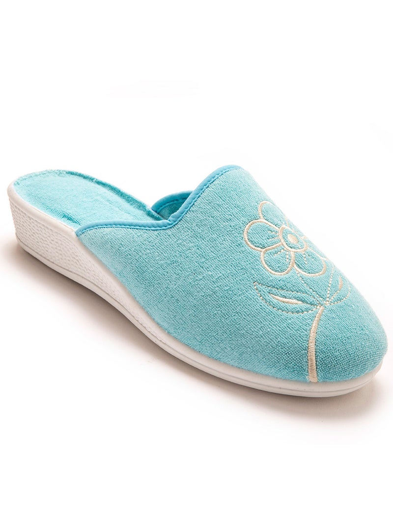 Mules brodées - PEDICONFORT Bleu turquoise - Kiabi