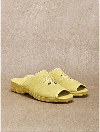 Mules brodées doublure éponge - PEDICONFORT
